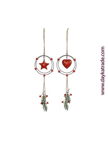 set con 6 aros de metal de estrella y corazón