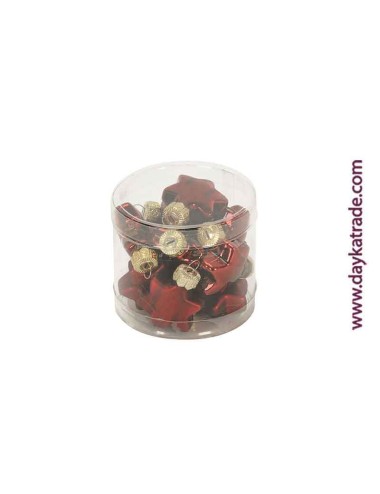 set de 12 estrellas brillo / mate granates