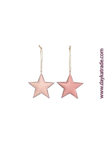 set de 12 estrellas en dos tonos rosas