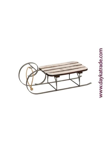 set de 2 trineos de madera / blanco