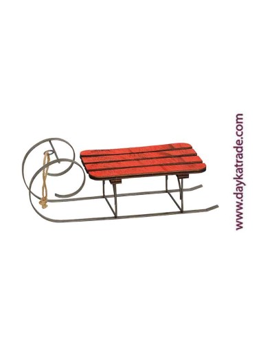 set de 2 trineos rojos