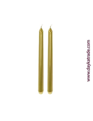 set de 2 velas oro