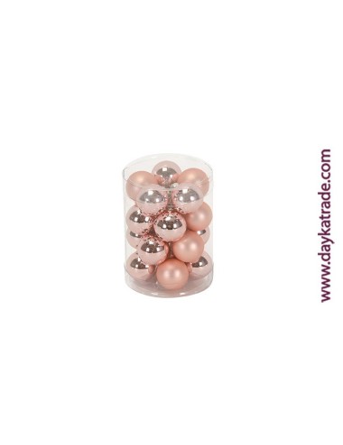 set de 20 bolas navideñas rosas