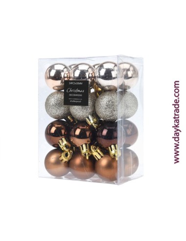 set de 24 bolas para colgar en oro
