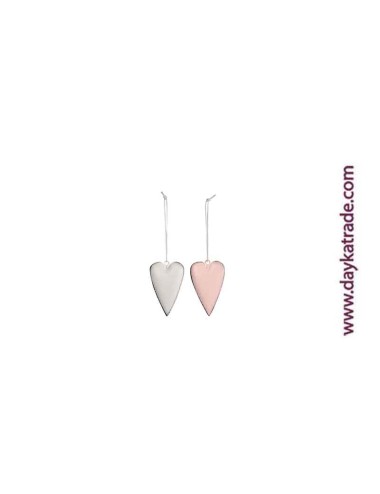 set de 24 corazónes rosas / blancos