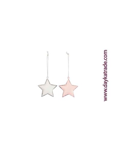 set de 24 estrellas blancas / rosas