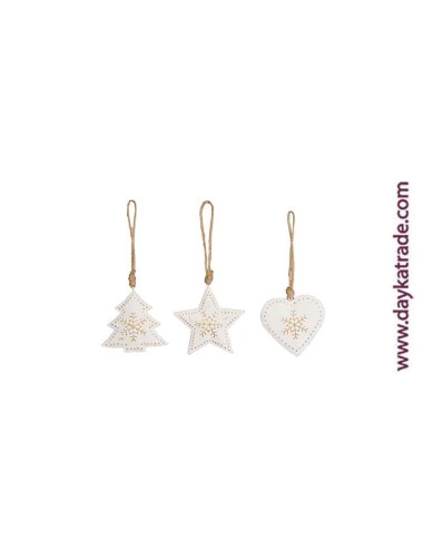 set de 3 estrella / abeto / corazón