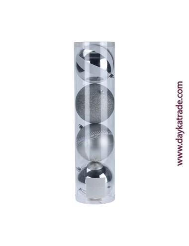 set de 4 bolas color plata