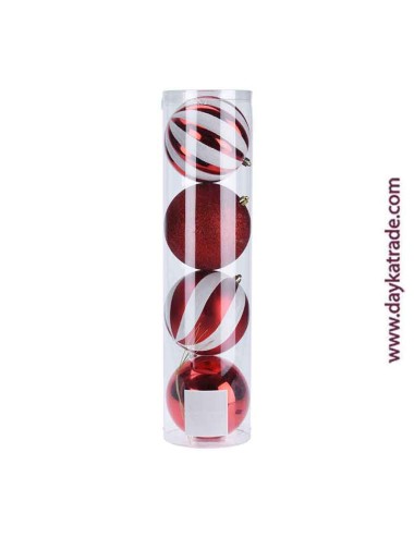 set de 4 bolas rojas