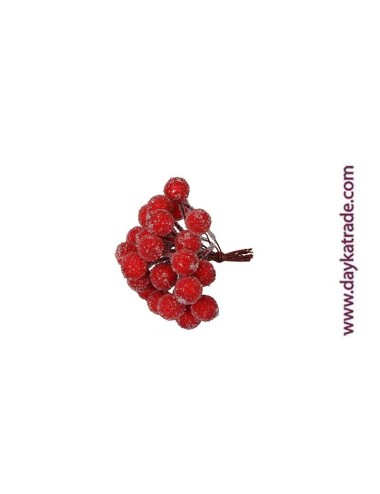 set de 6 ramilletes de 24 bolitas rojas