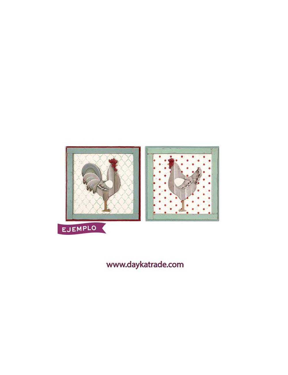 set de cuadros de gallinas