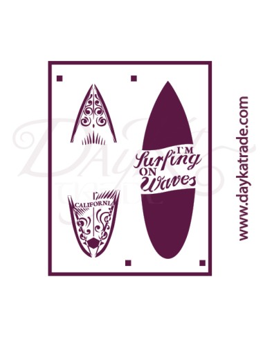 Plantillas de estarcido A4 dayka "tabla surf "