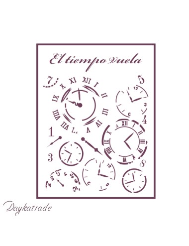 Plantillas de estarcido A4 dayka relojes