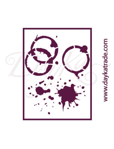 stencil A5 dayka  fondo envejecido madera.