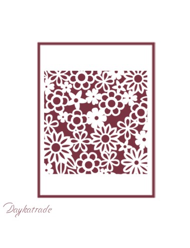 stencil A5 dayka "fondo flores"