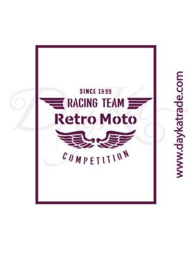 Plantillas de estarcido A4 dayka.  texto motos "retro moto"