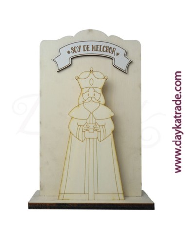 tabla con mensaje soy de melchor con peana