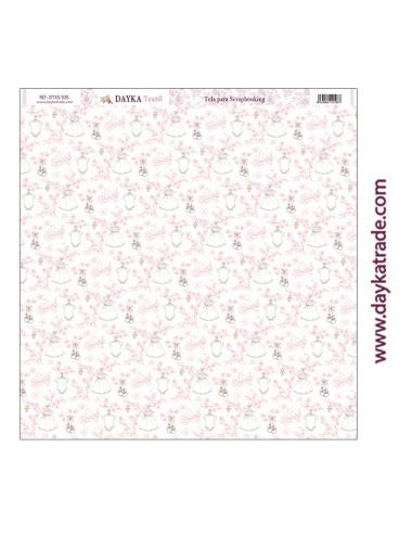 tela para scrapbooking - flores vestidos y zapatos niña