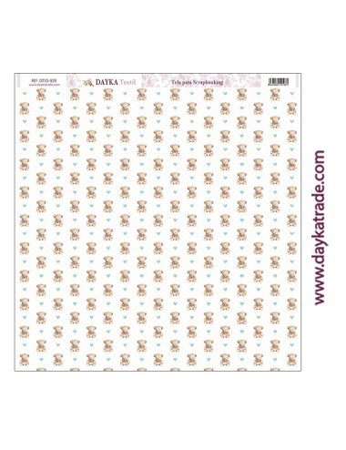 tela para scrapbooking - osos con corazónes