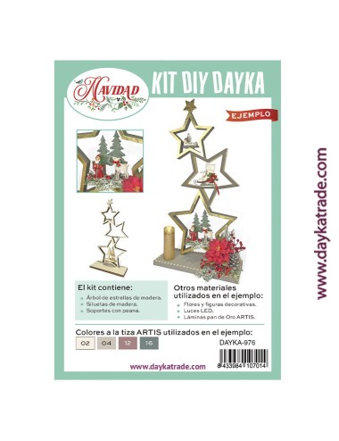 triple estrella con escena de Navidad