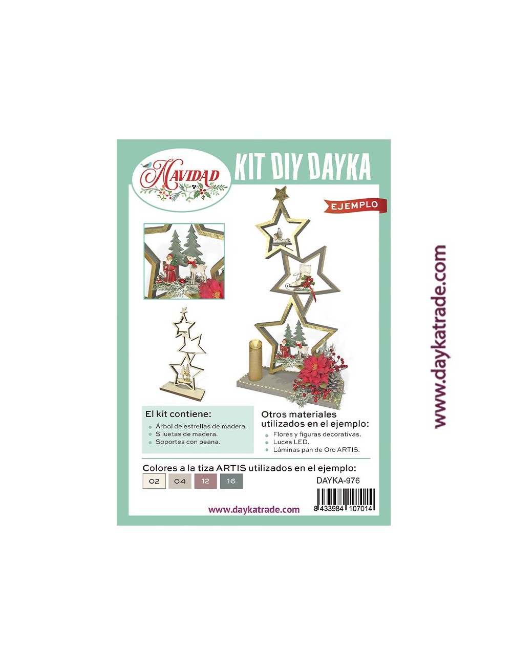 triple estrella con escena de Navidad