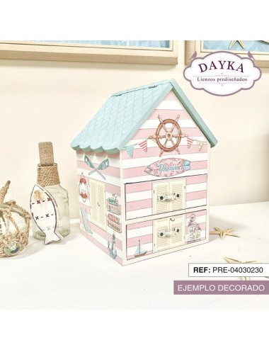 Casita 2 Cajones con tela pre-diseñada