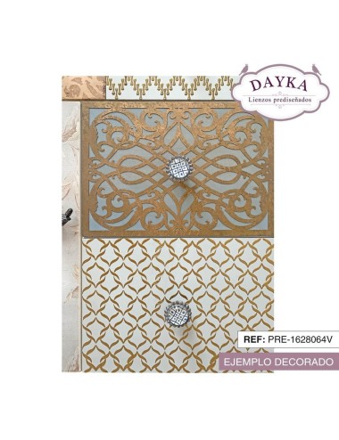 cómoda rosas vintage 5 cajones + 1 puerta Con tela deCorada y deCo