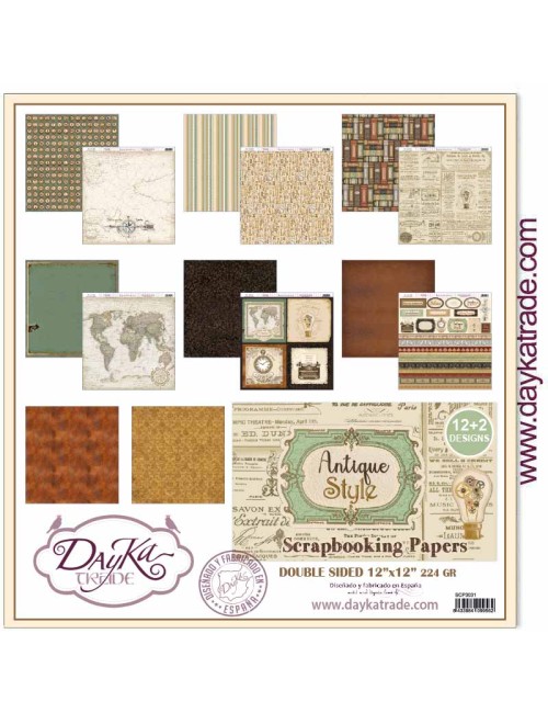 kit colección scrap "Antique Style?12x12 pulgadas