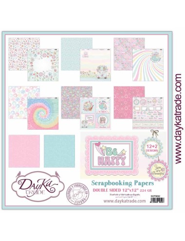 kit colección scrap "Be Happy" 12x12 pulgadas