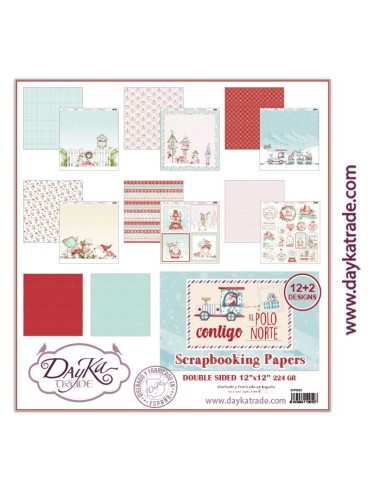 kit colección scrap "Contigo al Polo Norte" 12x12 pulgadas