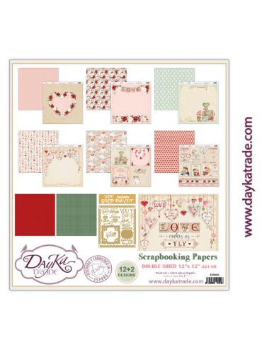 Colección papeles scrapbooking especial San Valentín Dayka