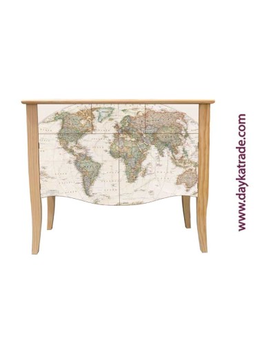 mueble aparador con prediseñado mapa mundi