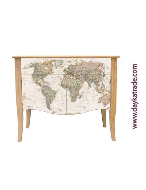 mueble aparador con prediseñado mapa mundi