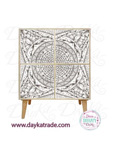 mueble cómoda con lienzo prediseñado el ultimo tangle