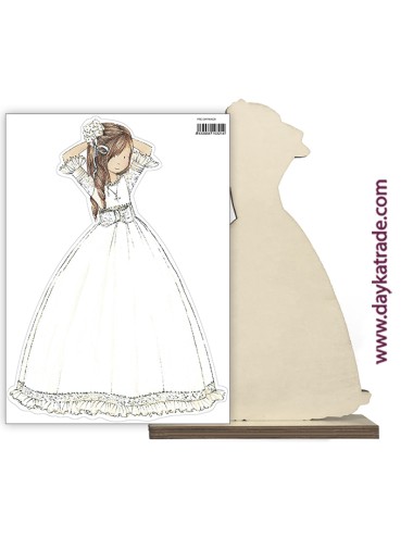 niña Comunión vestido con tela pre-diseñada
