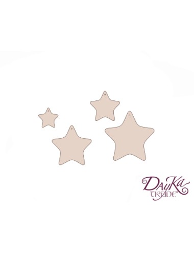 Set cuatro estrellas redondas