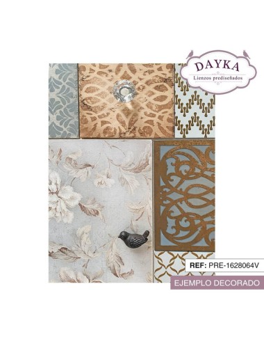 cómoda rosas vintage 5 cajones + 1 puerta Con tela deCorada y deCo