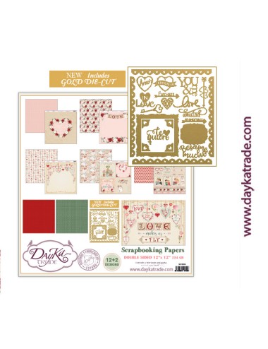 Colección papeles scrapbooking especial San Valentín Dayka
