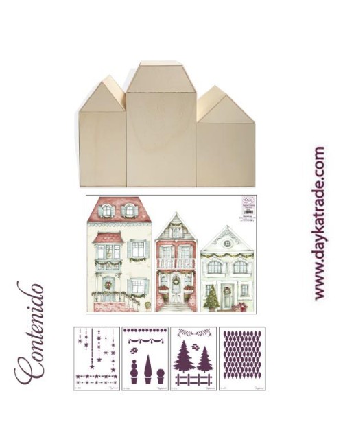 kit de 3 casitas caja con prediseñado