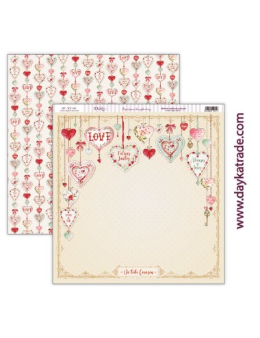 Colección papeles scrapbooking especial San Valentín Dayka