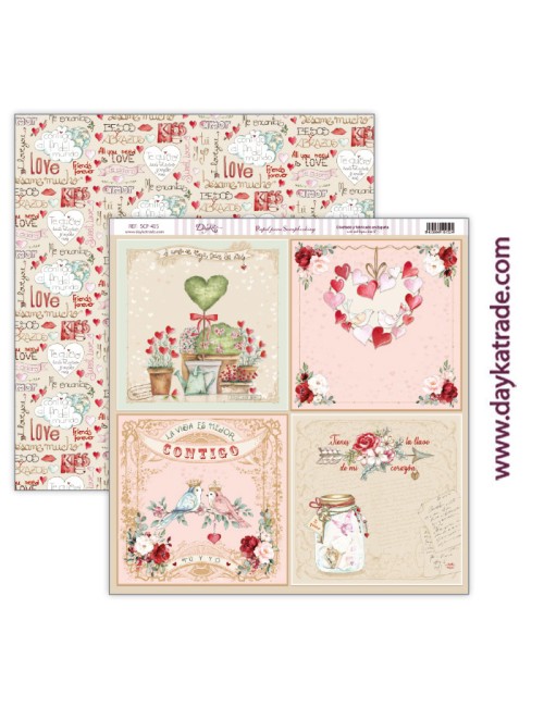 kit colección scrap "Love makes us fly" 12x12 pulgadas