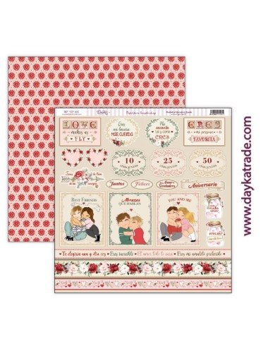 Colección papeles scrapbooking especial San Valentín Dayka