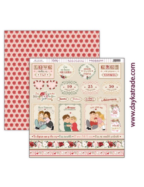 kit colección scrap "Love makes us fly" 12x12 pulgadas