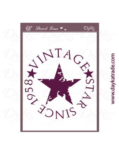 Stencil  A3 estrella vintage dayka
