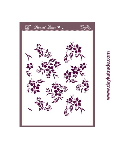 Stencil  A3 flores topicales dayka