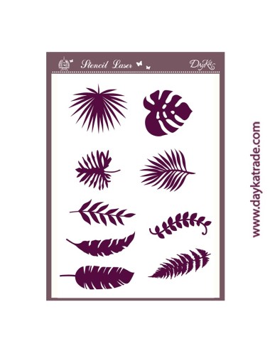 Stencil  A3 topical hojas dayka