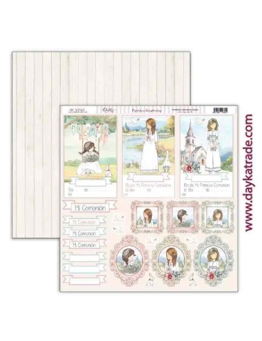 papel scrap etiquetas de niñas colección "En Comunión con la naturaleza"
