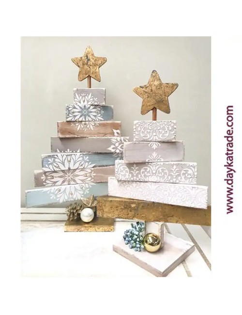 Árbol De Navidad De Madera Con Estrella