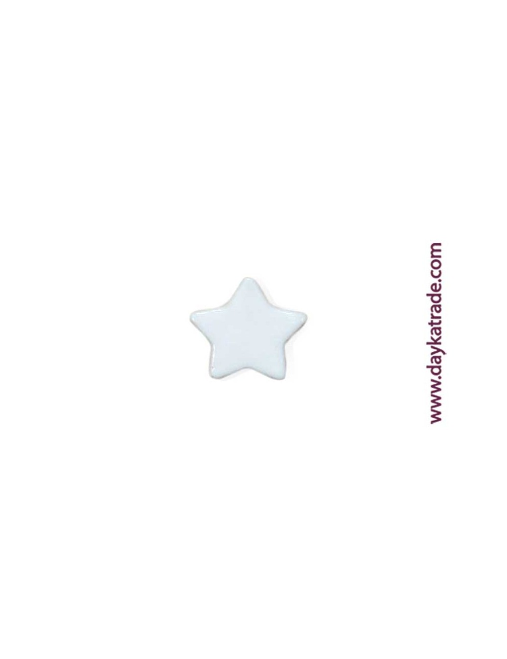 Tirador Cerámico Estrella Blanca Con Herrajes Metálicos