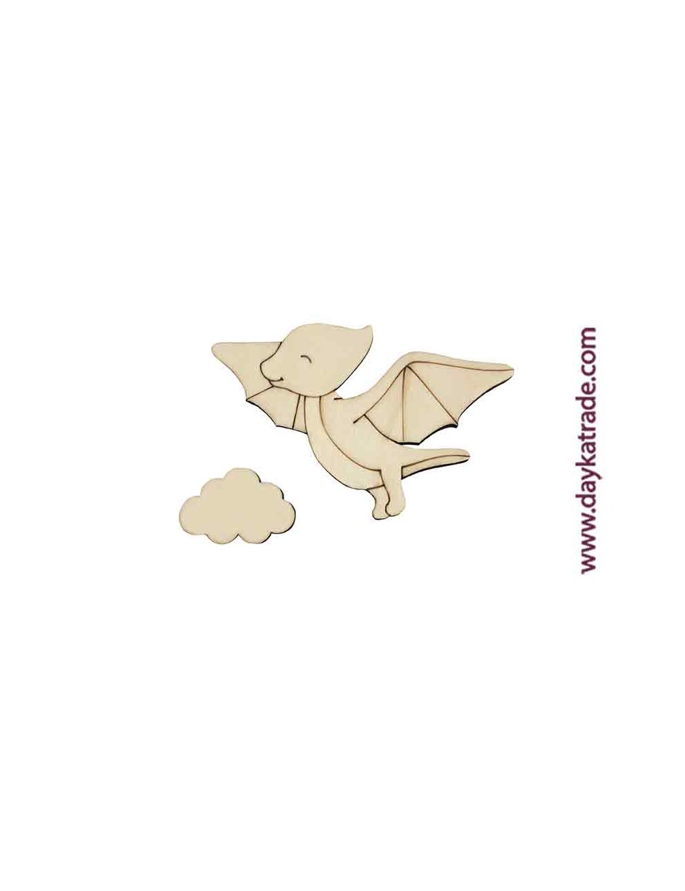 Silueta De Madera De Dinosaurio Volando